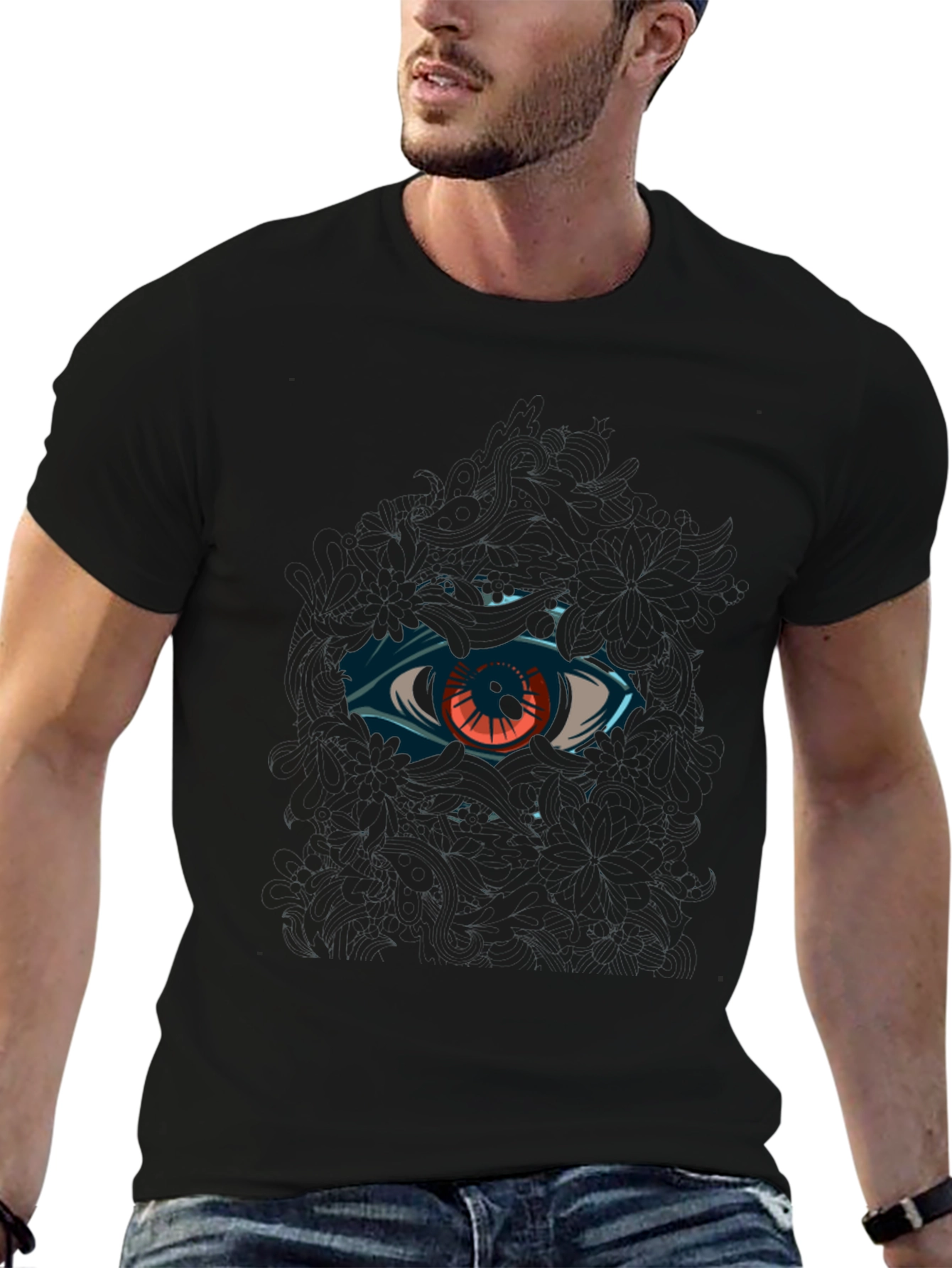 Eye Graphic Black T-Shirt Cool Design