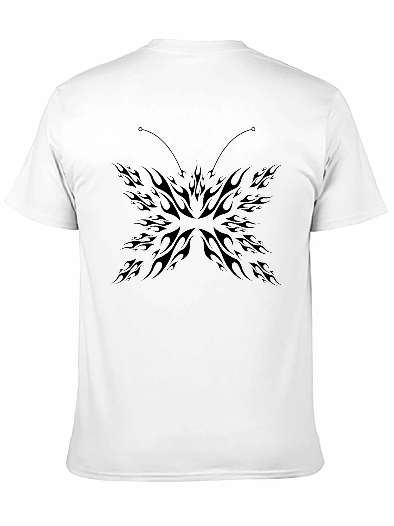 Black Butterfly Flame Graphic Tee - Mens Casual T-Shirt