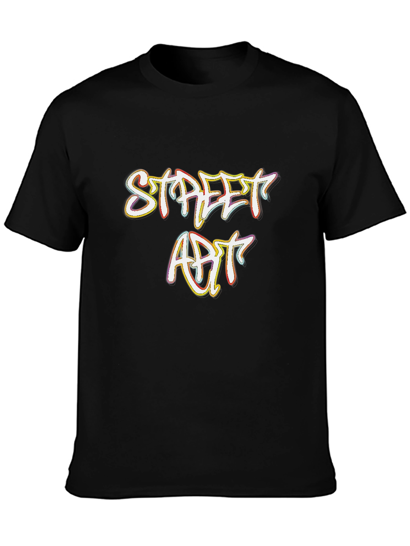 Street Art Graphic Print Black T-Shirt