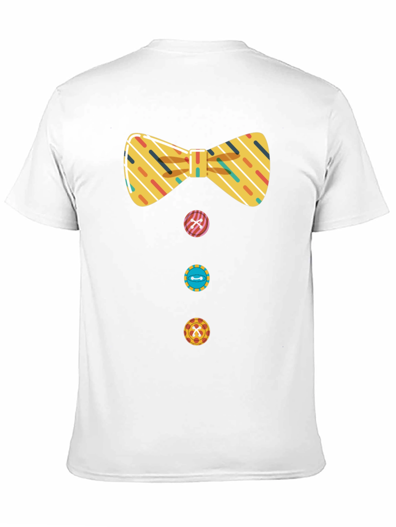 Novelty Bowtie & Buttons Black T-Shirt