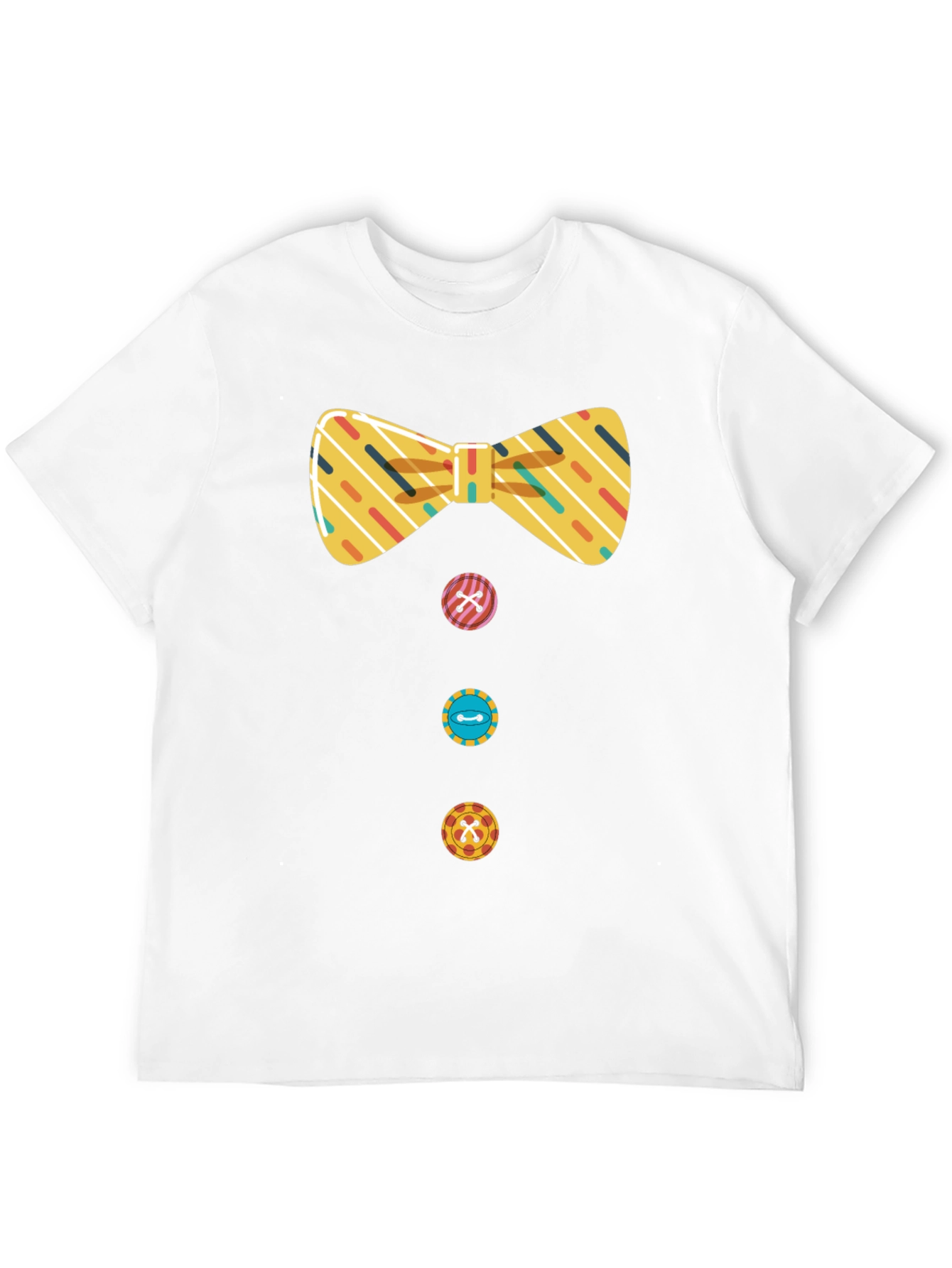 Novelty Bowtie & Buttons Black T-Shirt