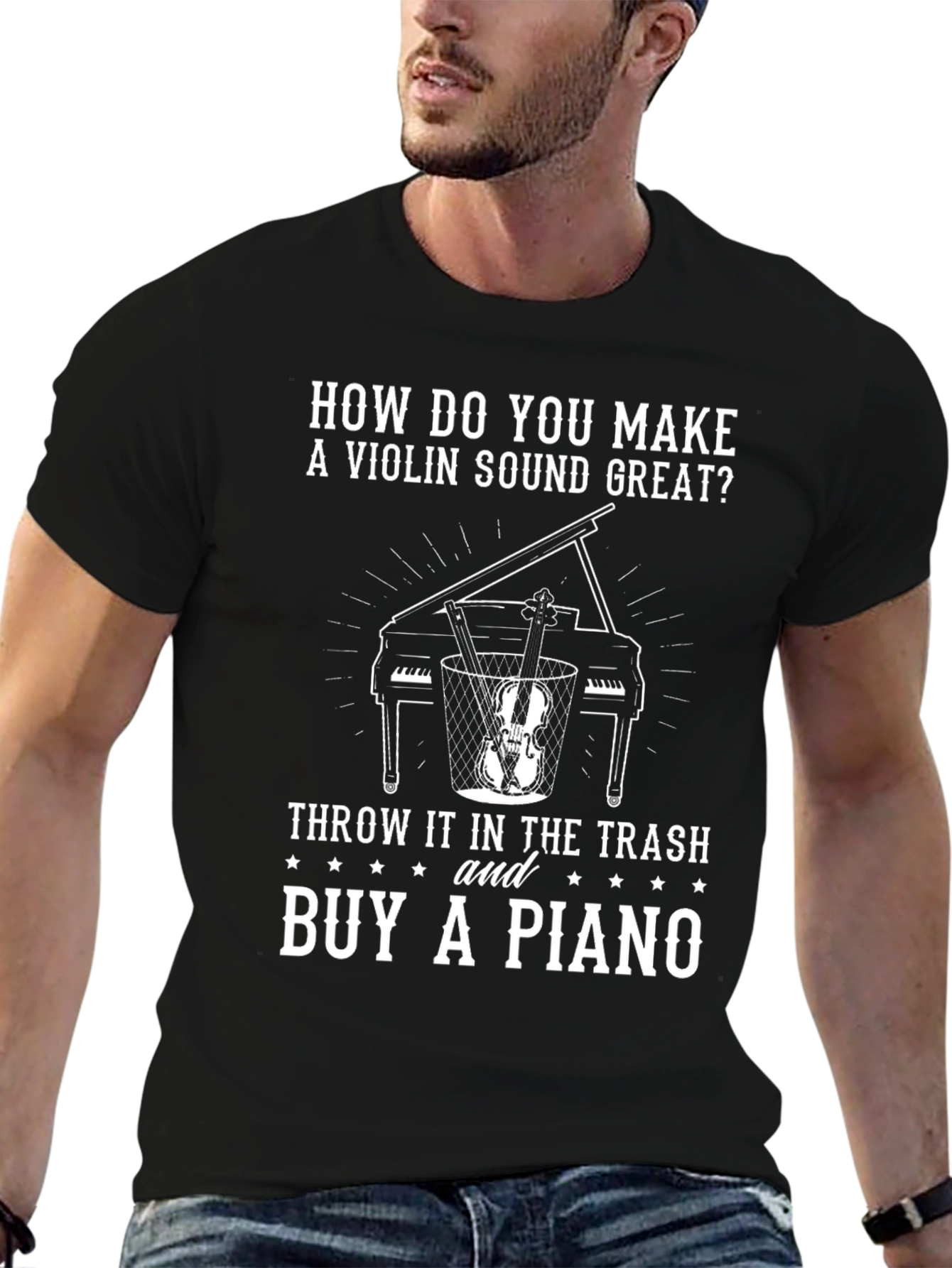 Violin vs Piano Humor T-Shirt