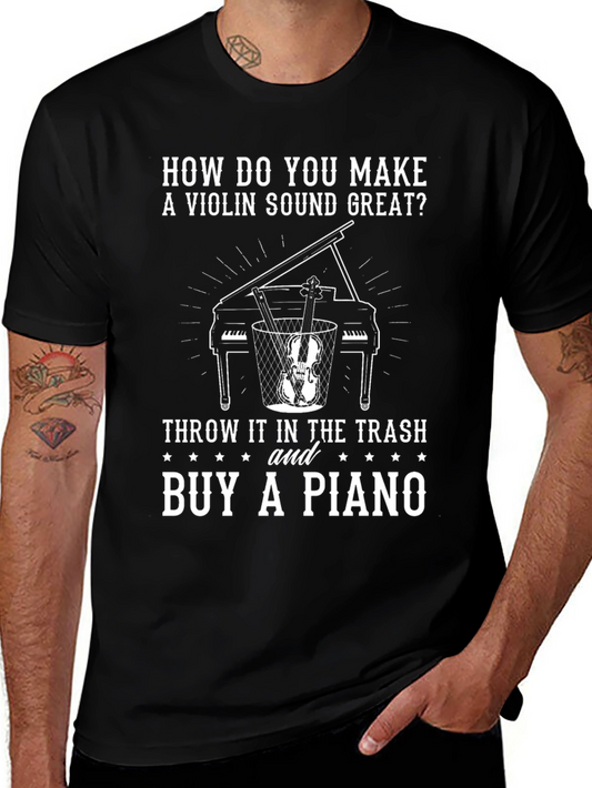 Violin vs Piano Humor T-Shirt