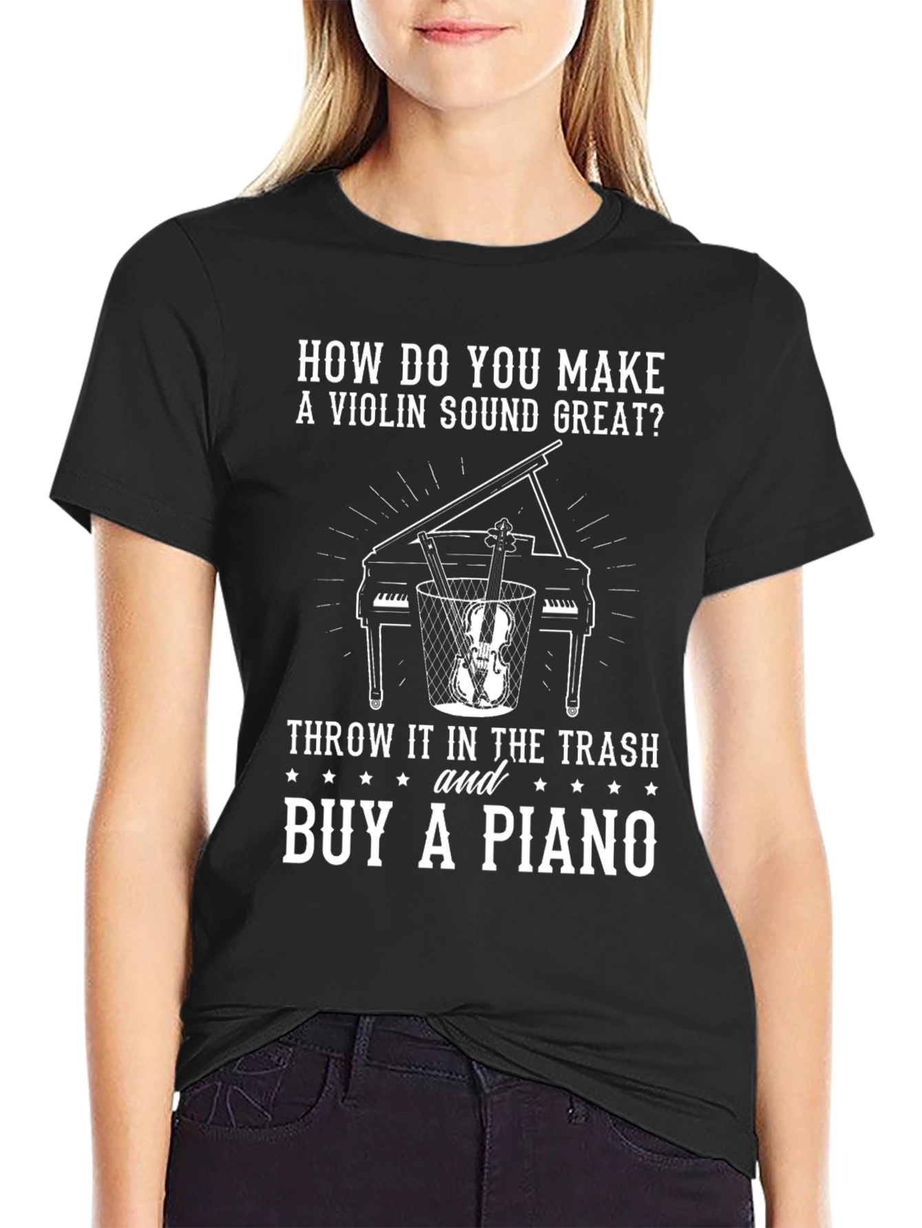 Violin vs Piano Humor T-Shirt