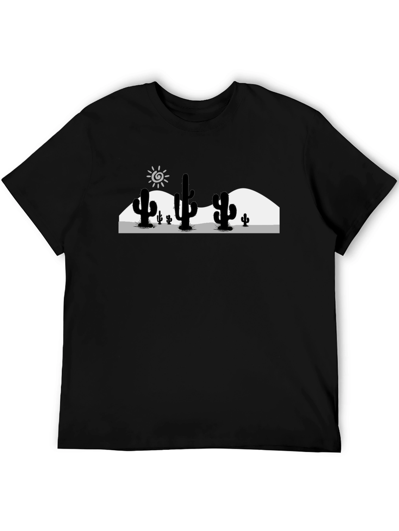 Desert Cactus Graphic T-Shirt - Black