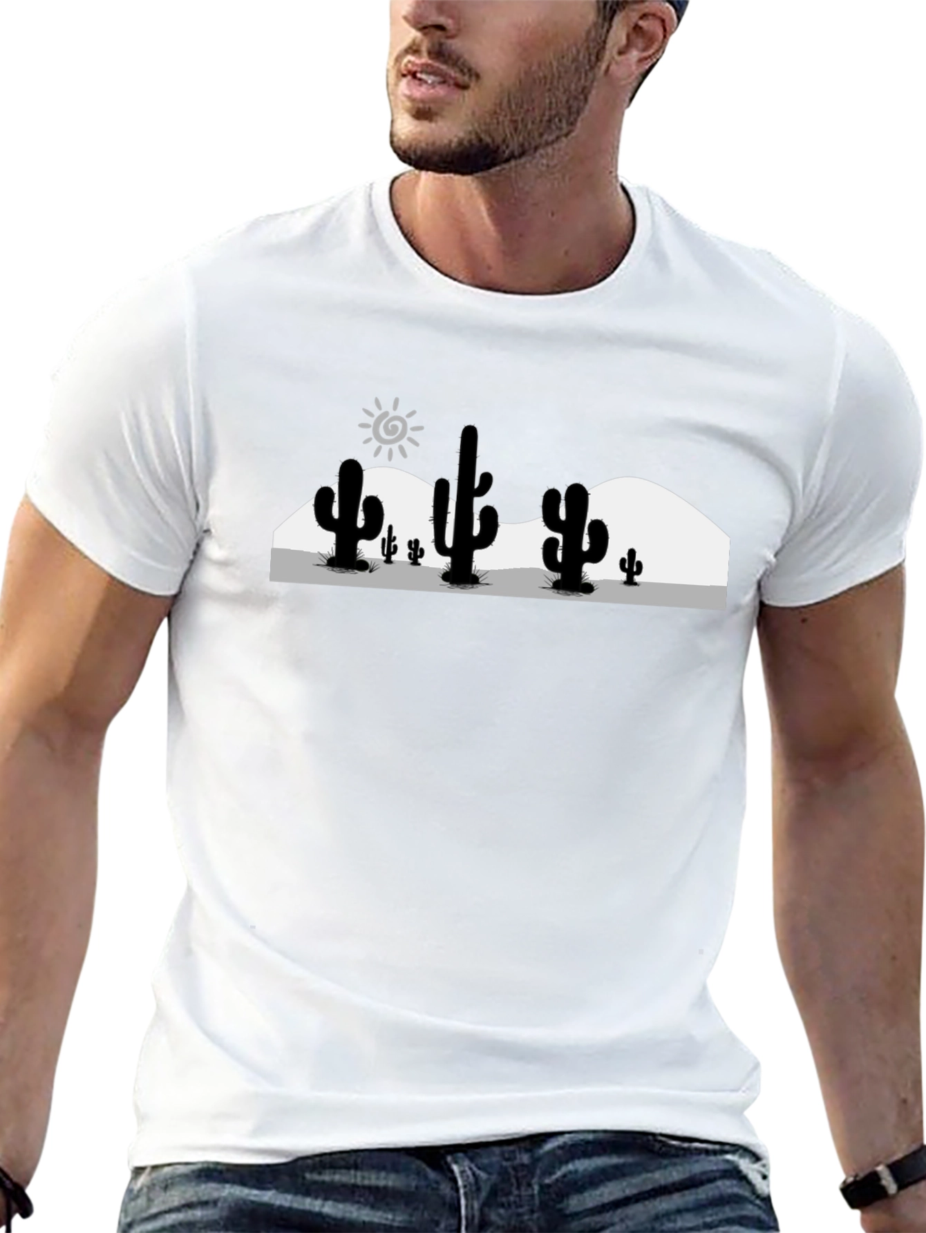 Desert Cactus Graphic T-Shirt - Black