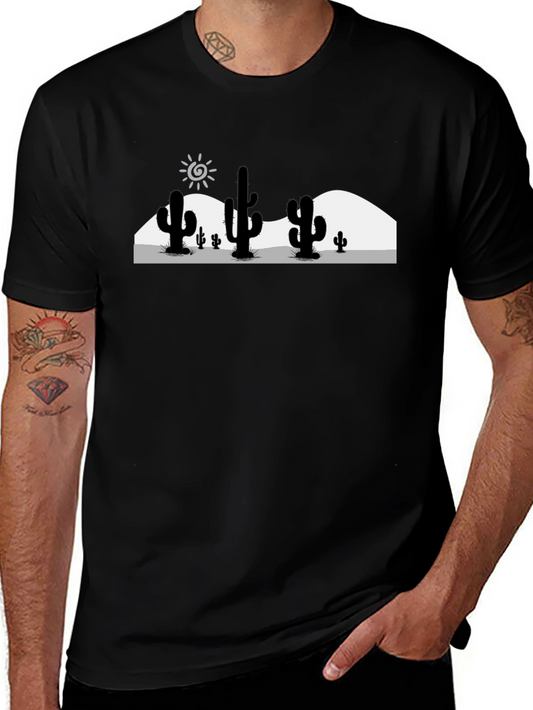 Desert Cactus Graphic T-Shirt - Black