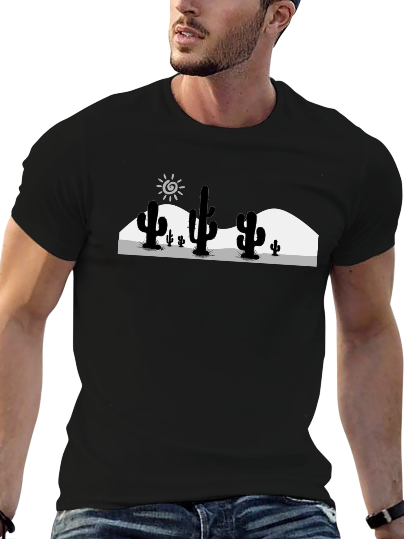 Desert Cactus Graphic T-Shirt - Black