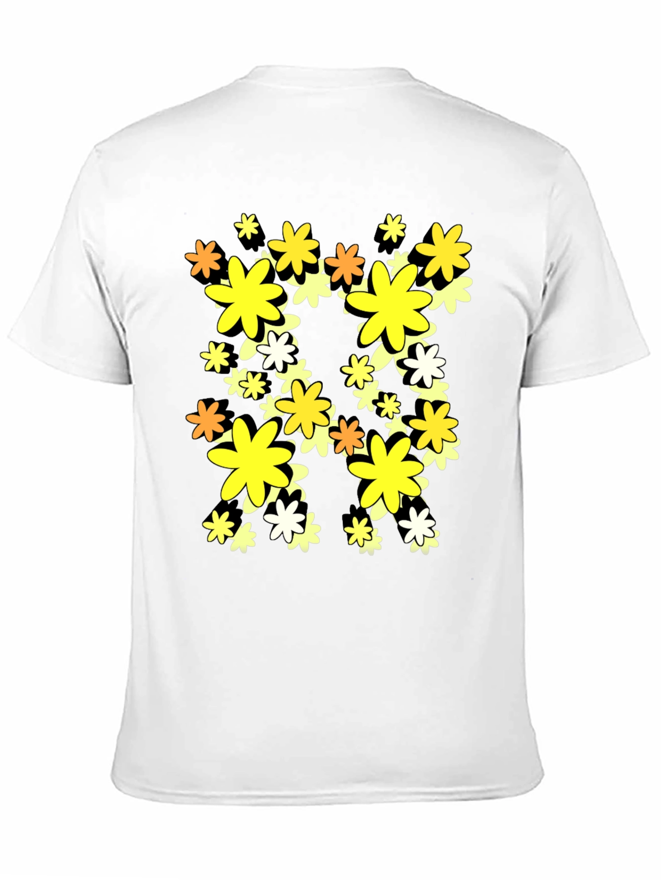 Floral Graphic Print Black T-Shirt