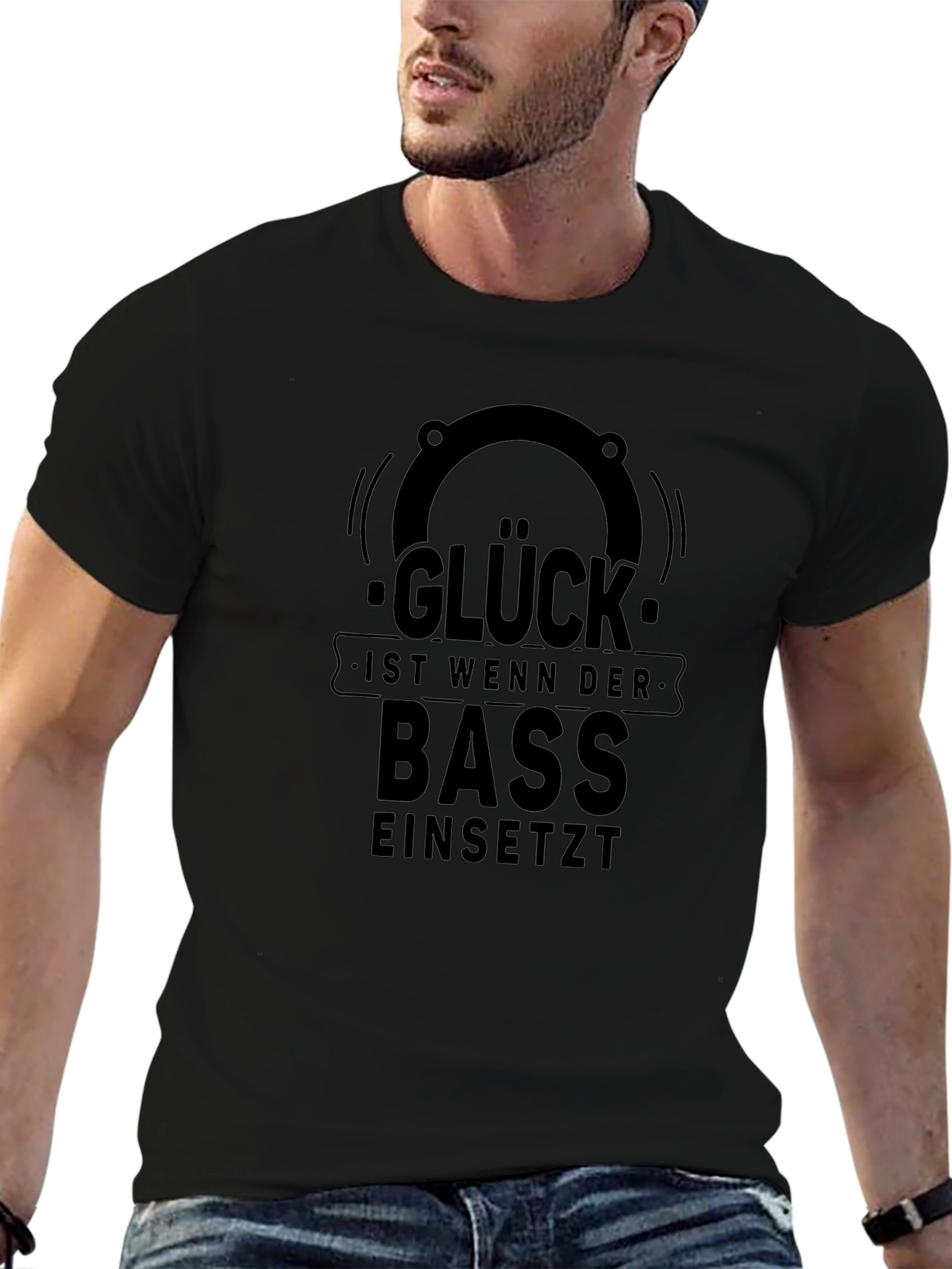 Glück Bass T-Shirt - Black Graphic Tee
