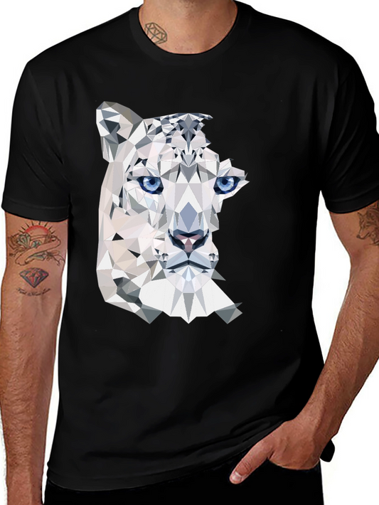 Geometric Snow Leopard Graphic Tee