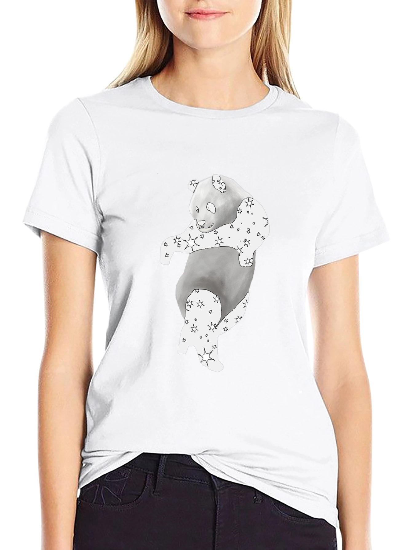 Panda Star Print T-Shirt