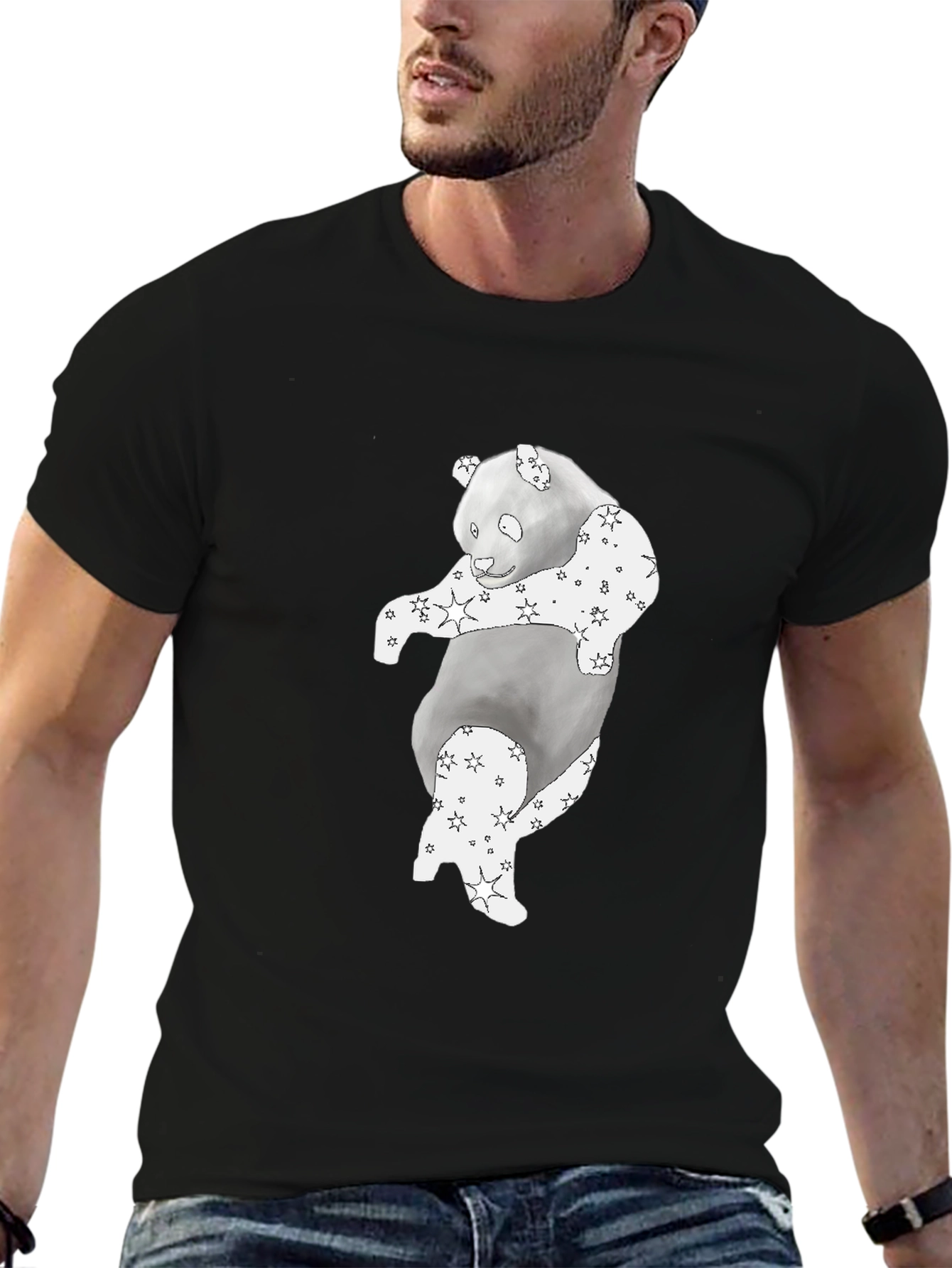 Panda Star Print T-Shirt