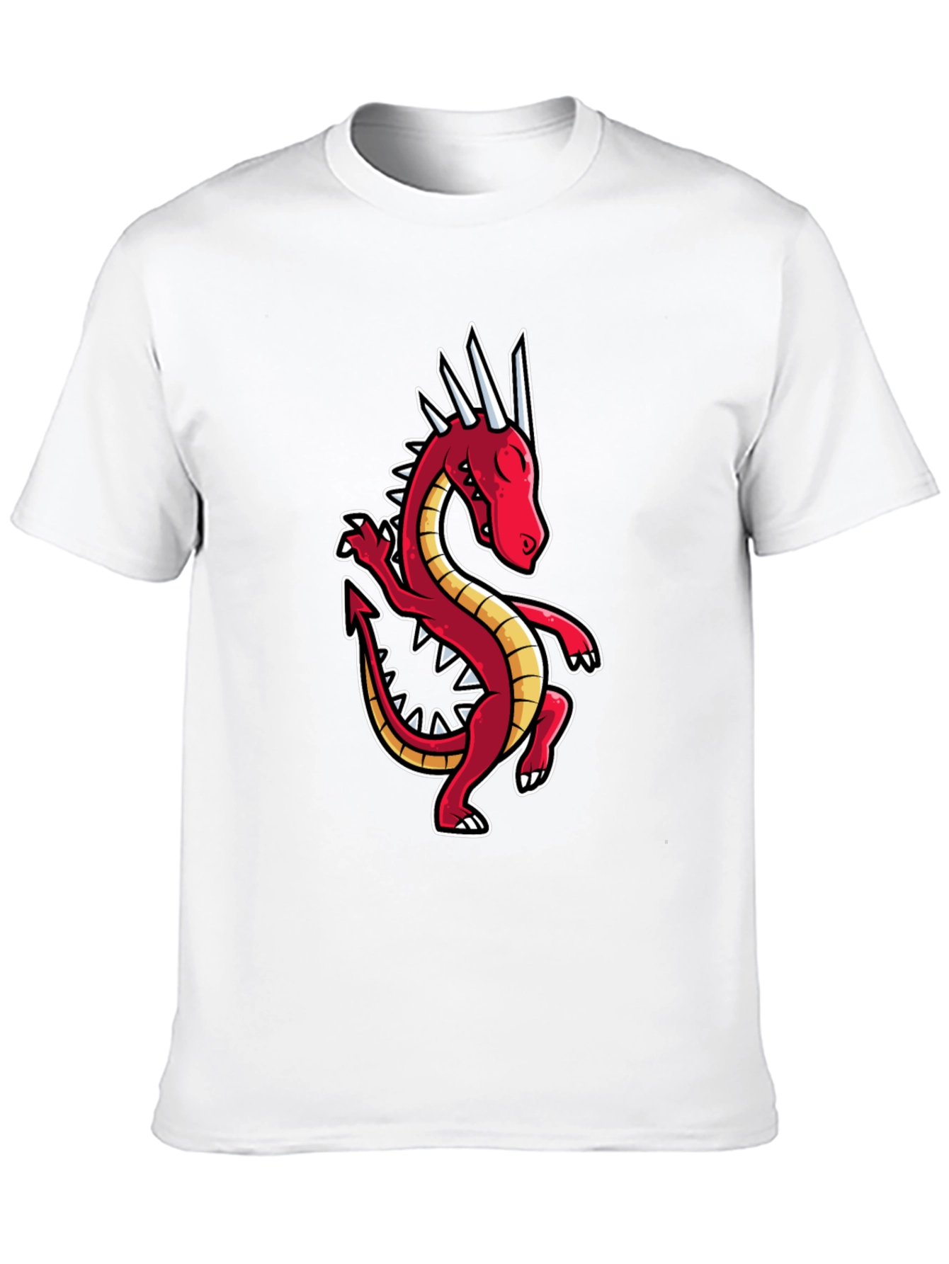 Dancing Dragon Graphic Tee - Black Cotton Shirt