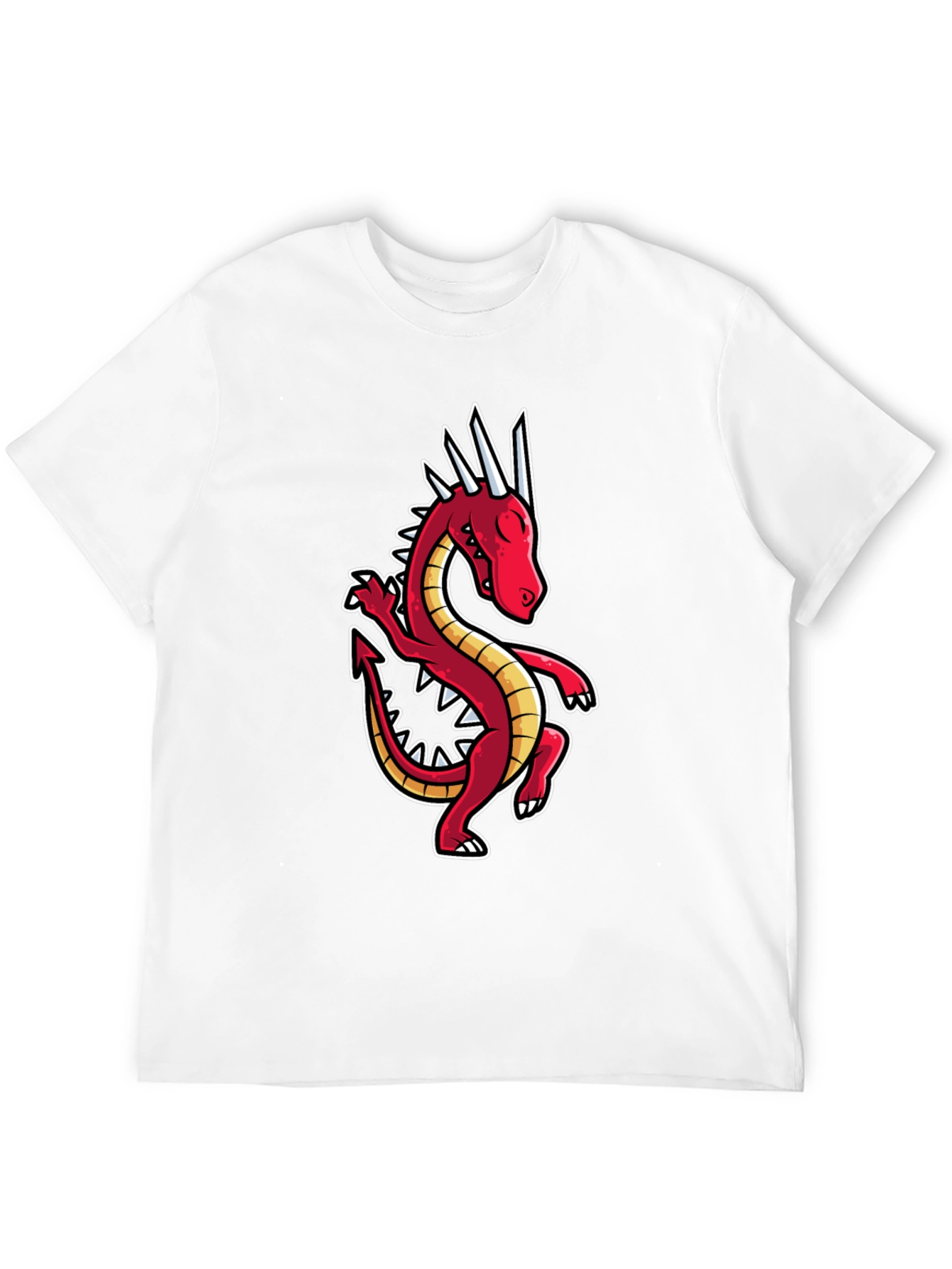 Dancing Dragon Graphic Tee - Black Cotton Shirt