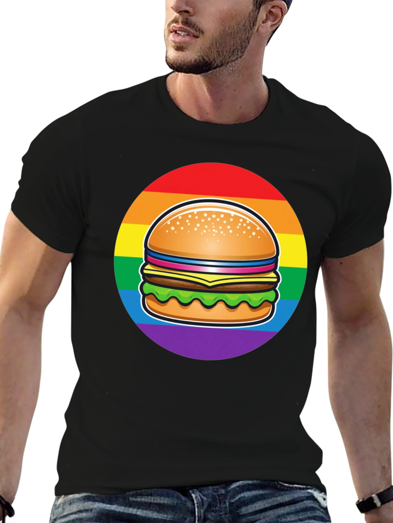 LGBTQ Burger Graphic Tee - Pride Celebration Shirt