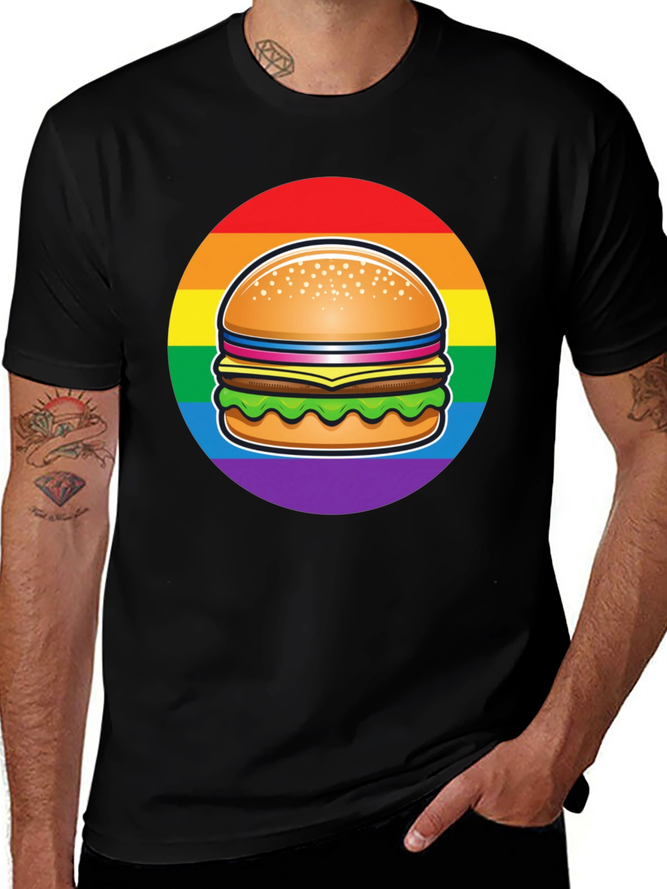 LGBTQ Burger Graphic Tee - Pride Celebration Shirt