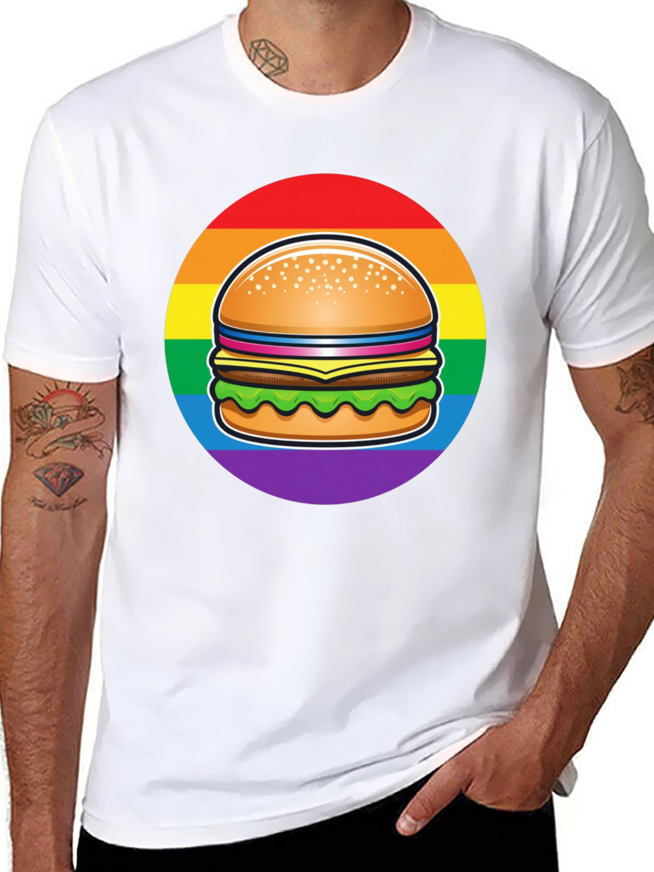 LGBTQ Burger Graphic Tee - Pride Celebration Shirt