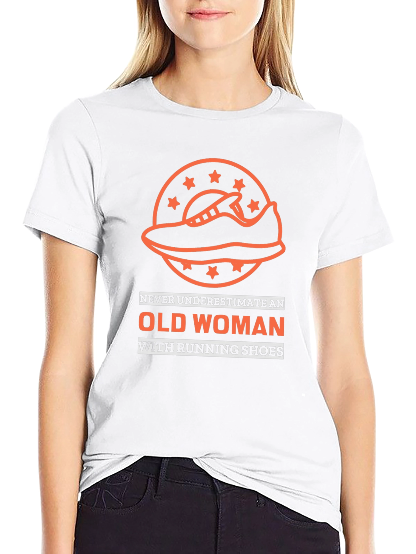 Funny Old Woman Running Shoes T-Shirt