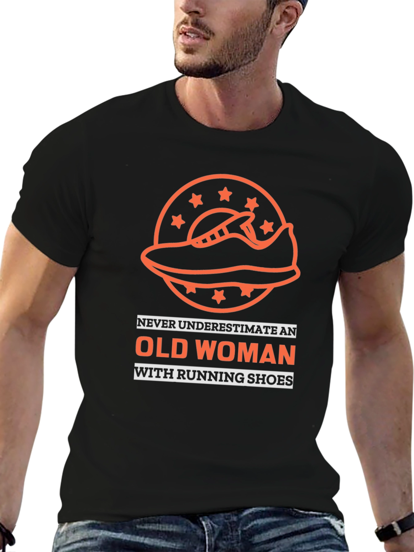 Funny Old Woman Running Shoes T-Shirt