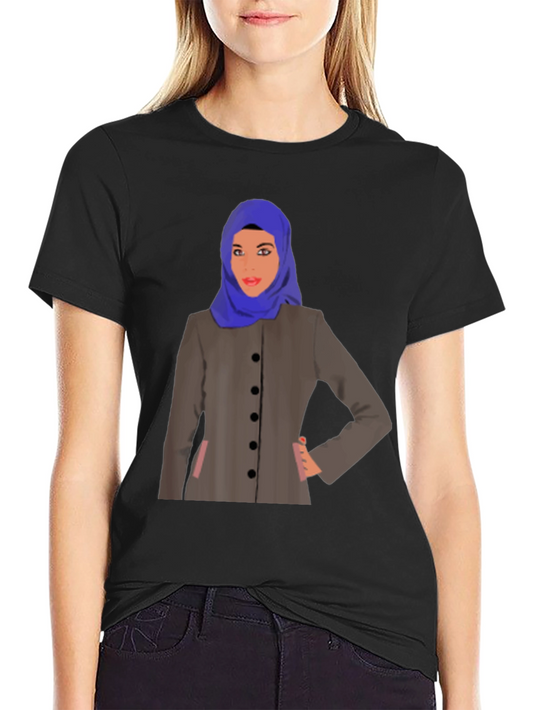 Stylish Woman in Hijab Graphic Tee