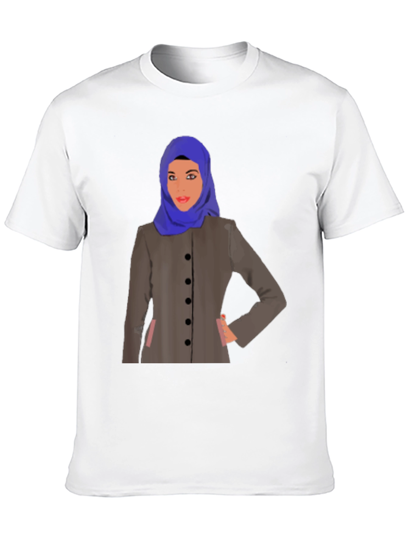 Stylish Woman in Hijab Graphic Tee