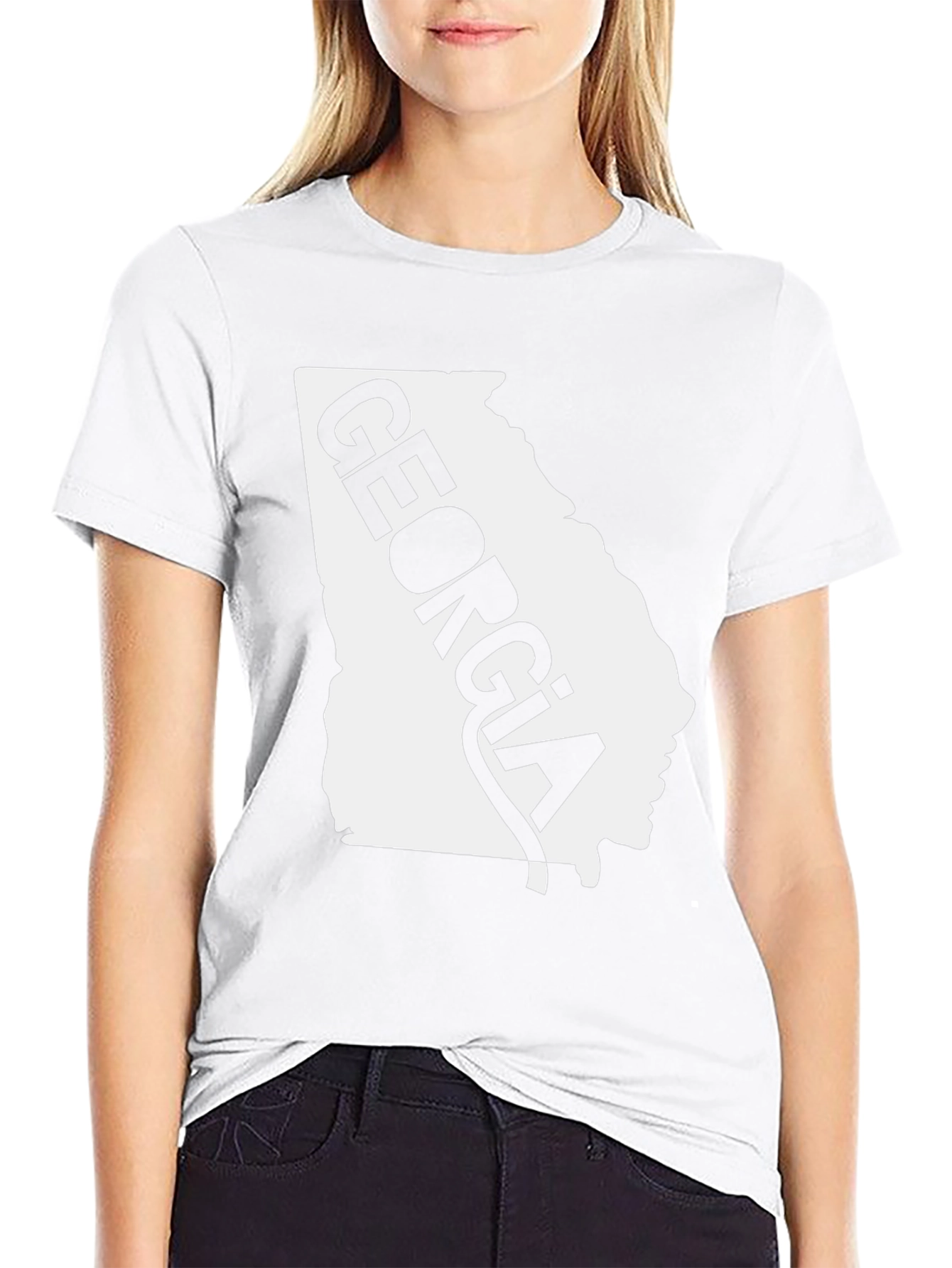 Georgia State Pride Tee - Black Cotton T-Shirt