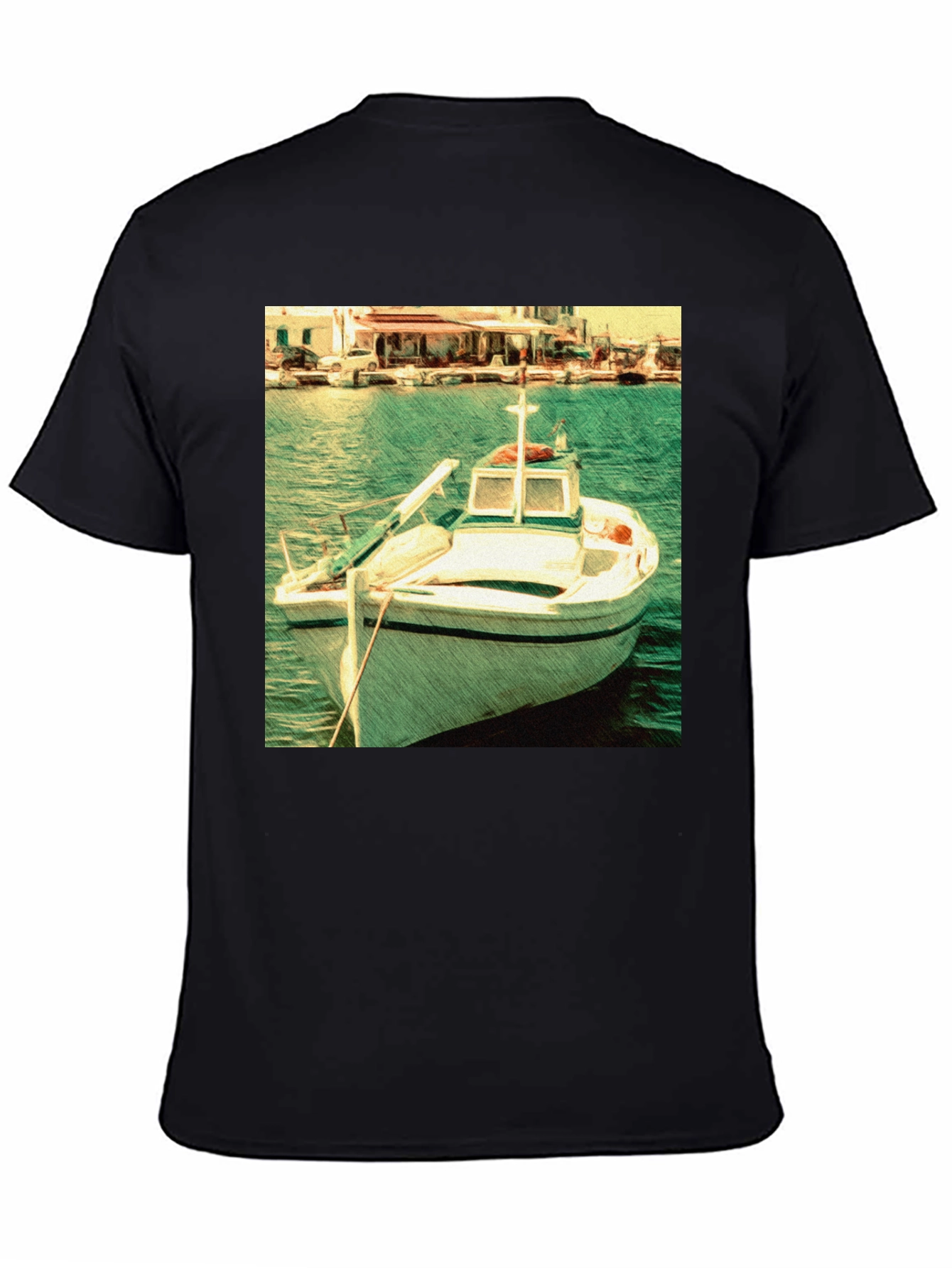 Boat Graphic Black T-Shirt