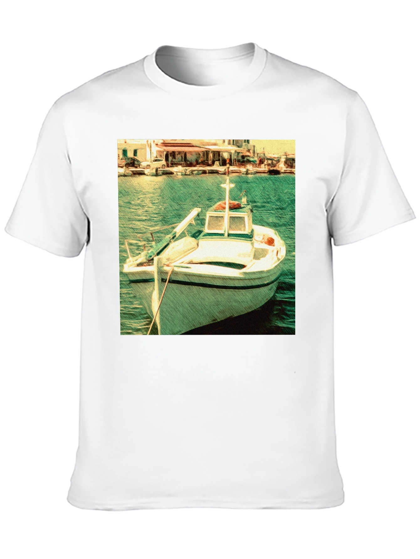 Boat Graphic Black T-Shirt