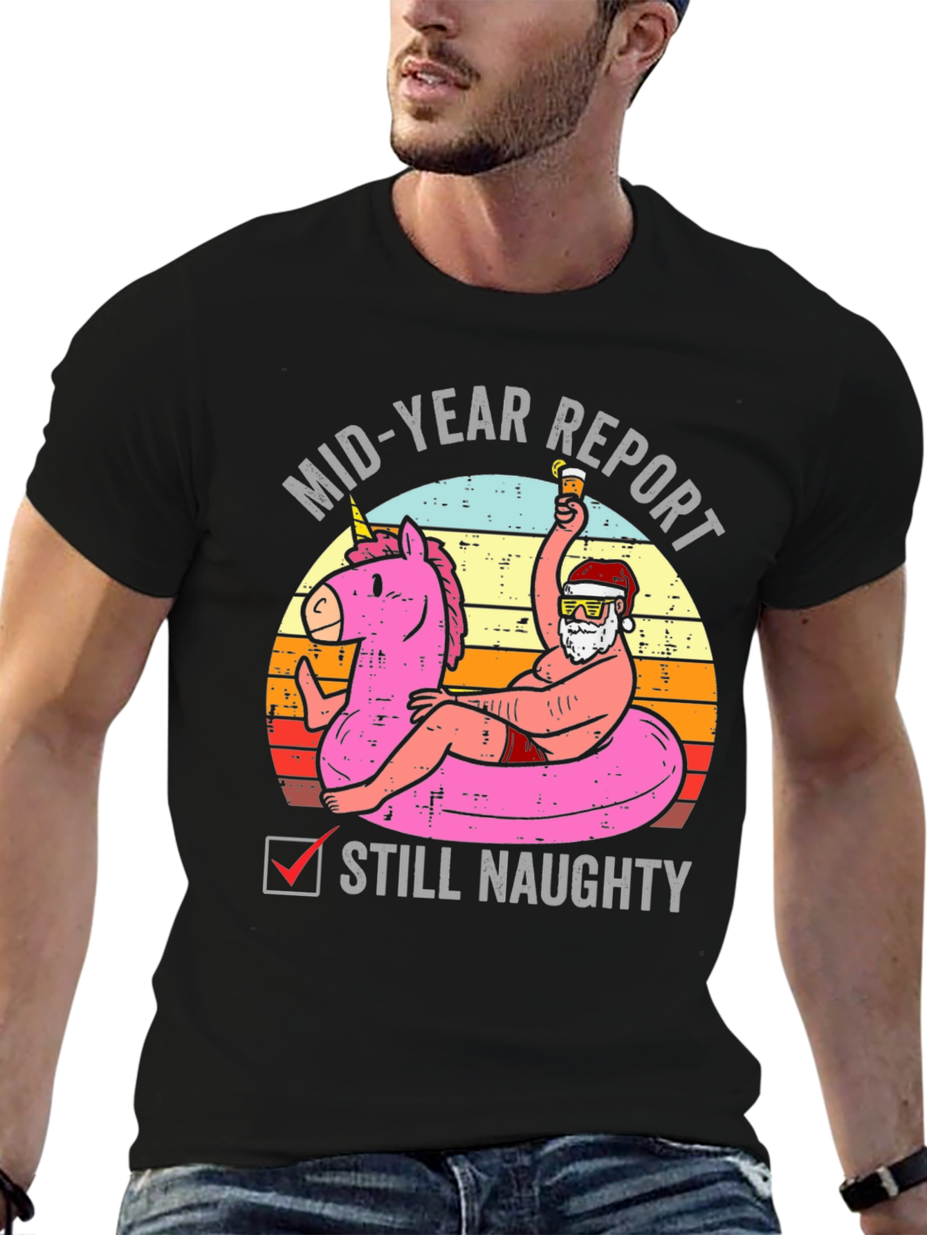 Mid-Year Report Still Naughty Santa T-Shirt