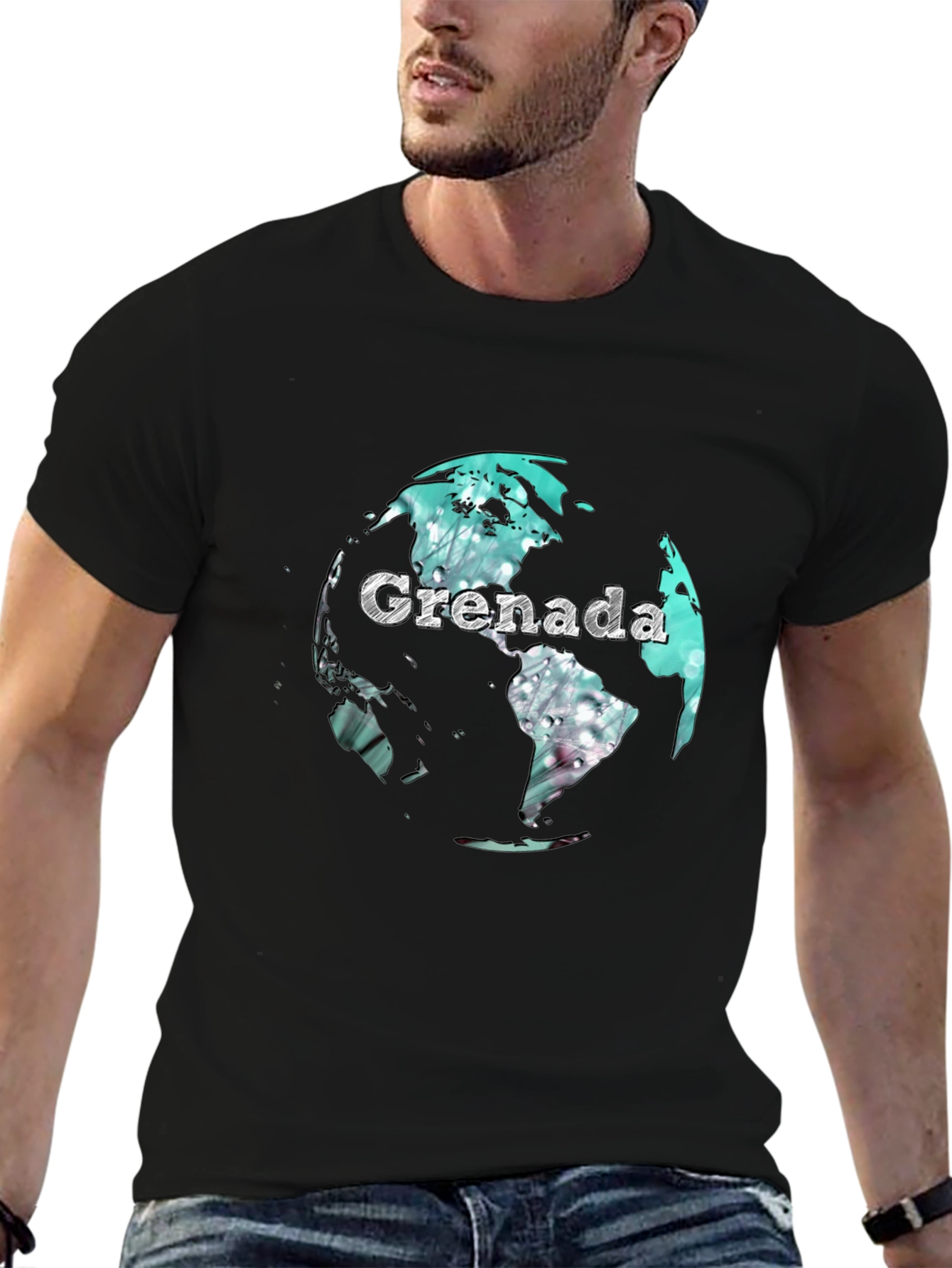 Grenada Globe Graphic Tee - Stylish Travel T-Shirt