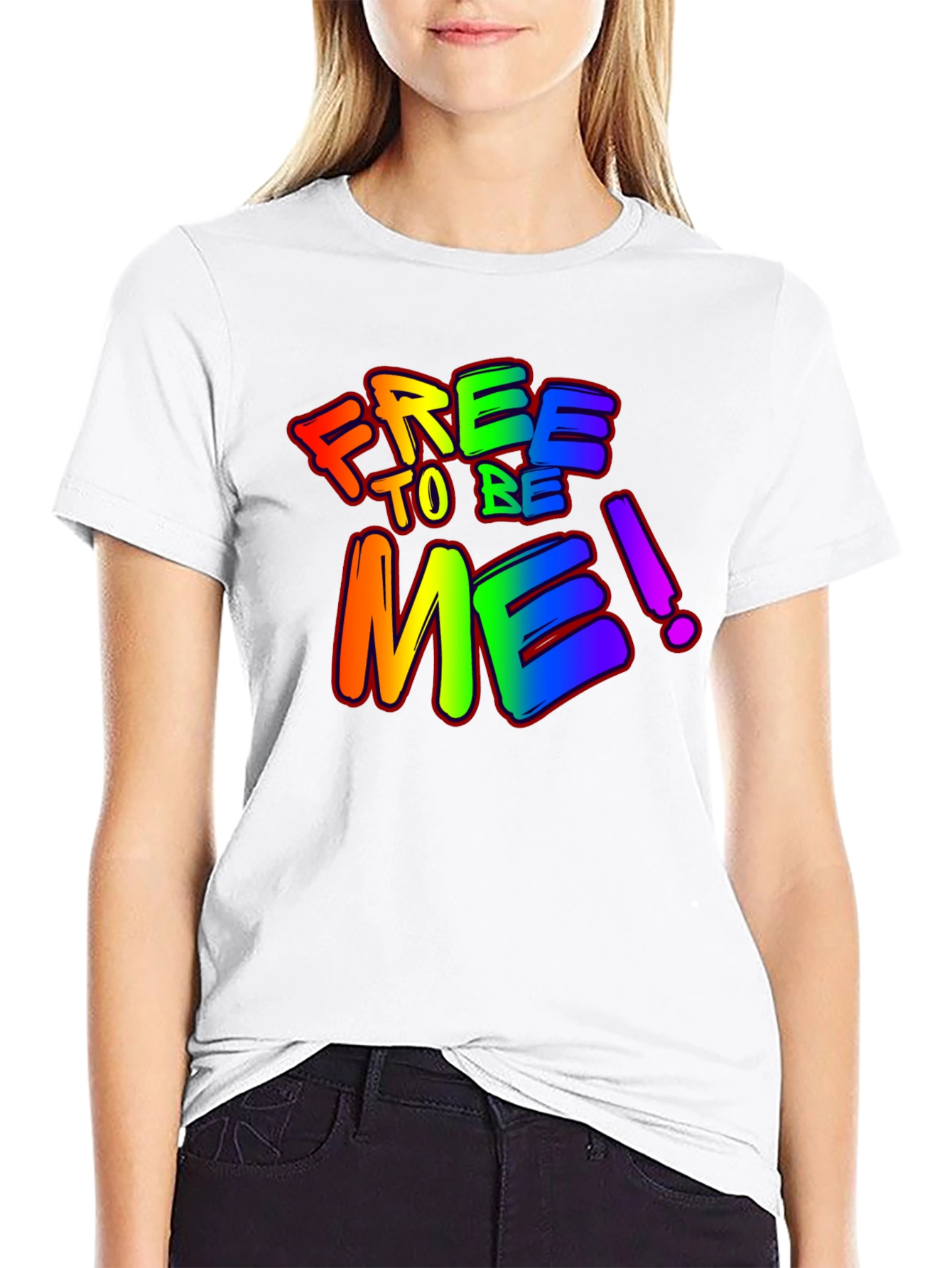 Free to Be Me! Rainbow Graphic T-Shirt