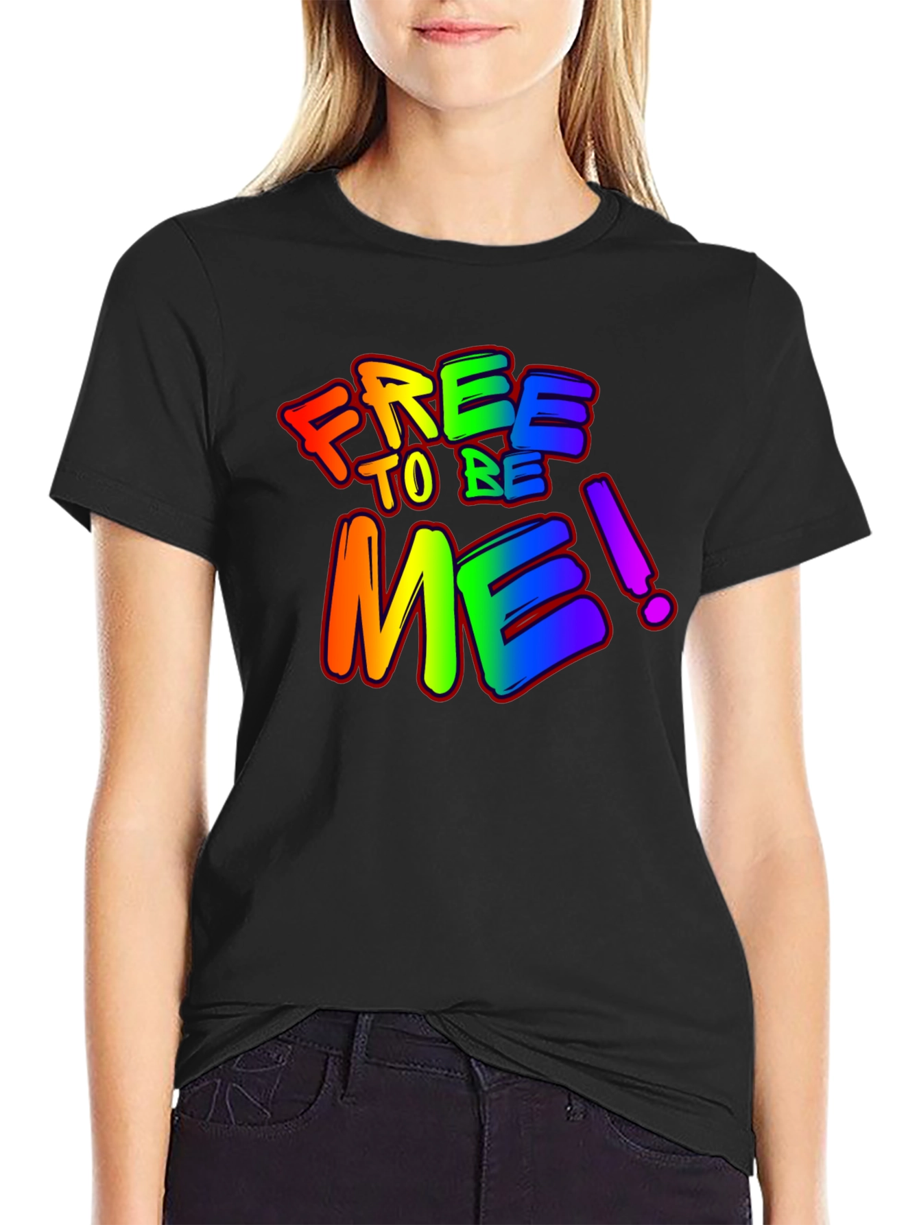 Free to Be Me! Rainbow Graphic T-Shirt