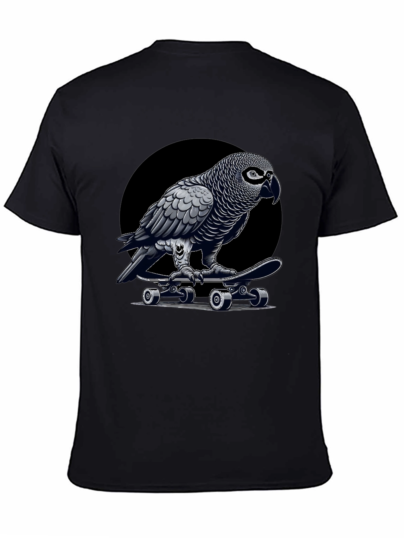 Skateboarding Parrot Graphic Tee