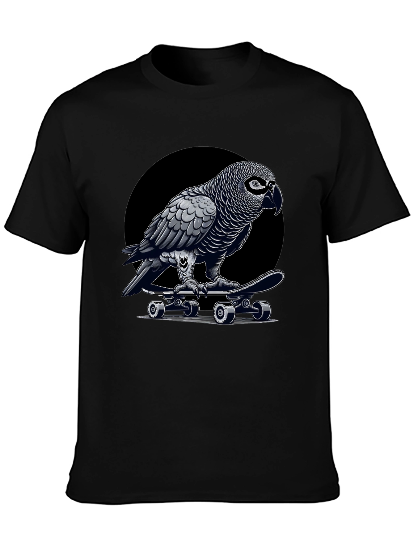 Skateboarding Parrot Graphic Tee