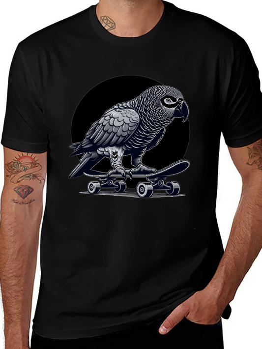 Skateboarding Parrot Graphic Tee