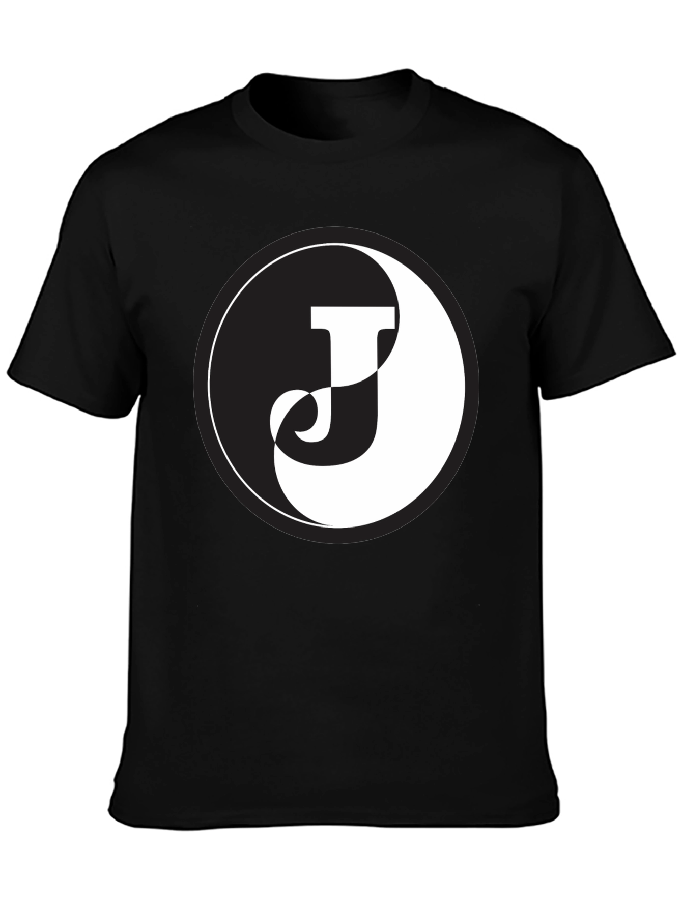 Yin Yang J Letter Black T-Shirt