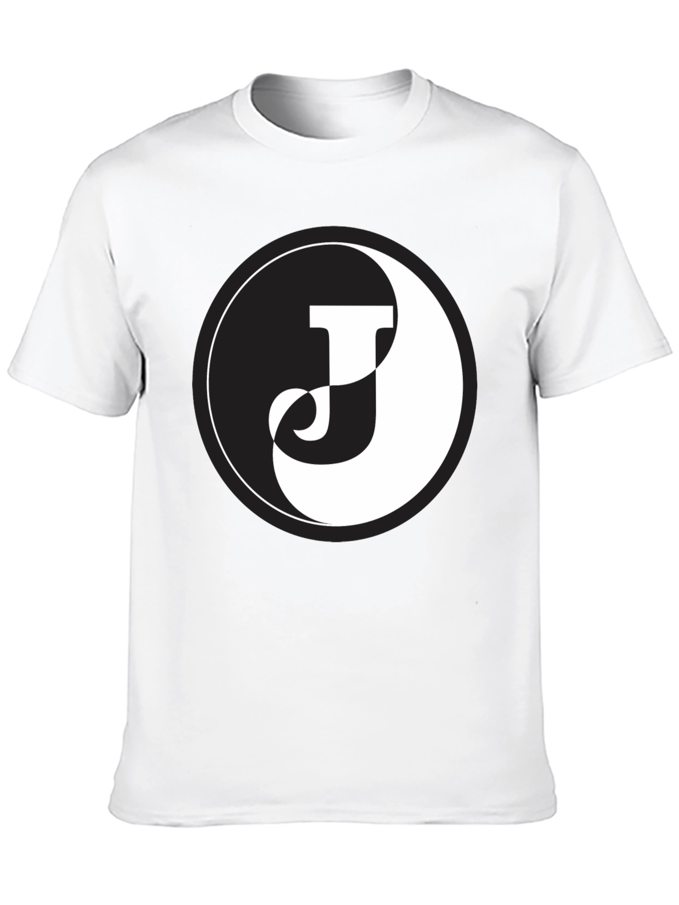Yin Yang J Letter Black T-Shirt