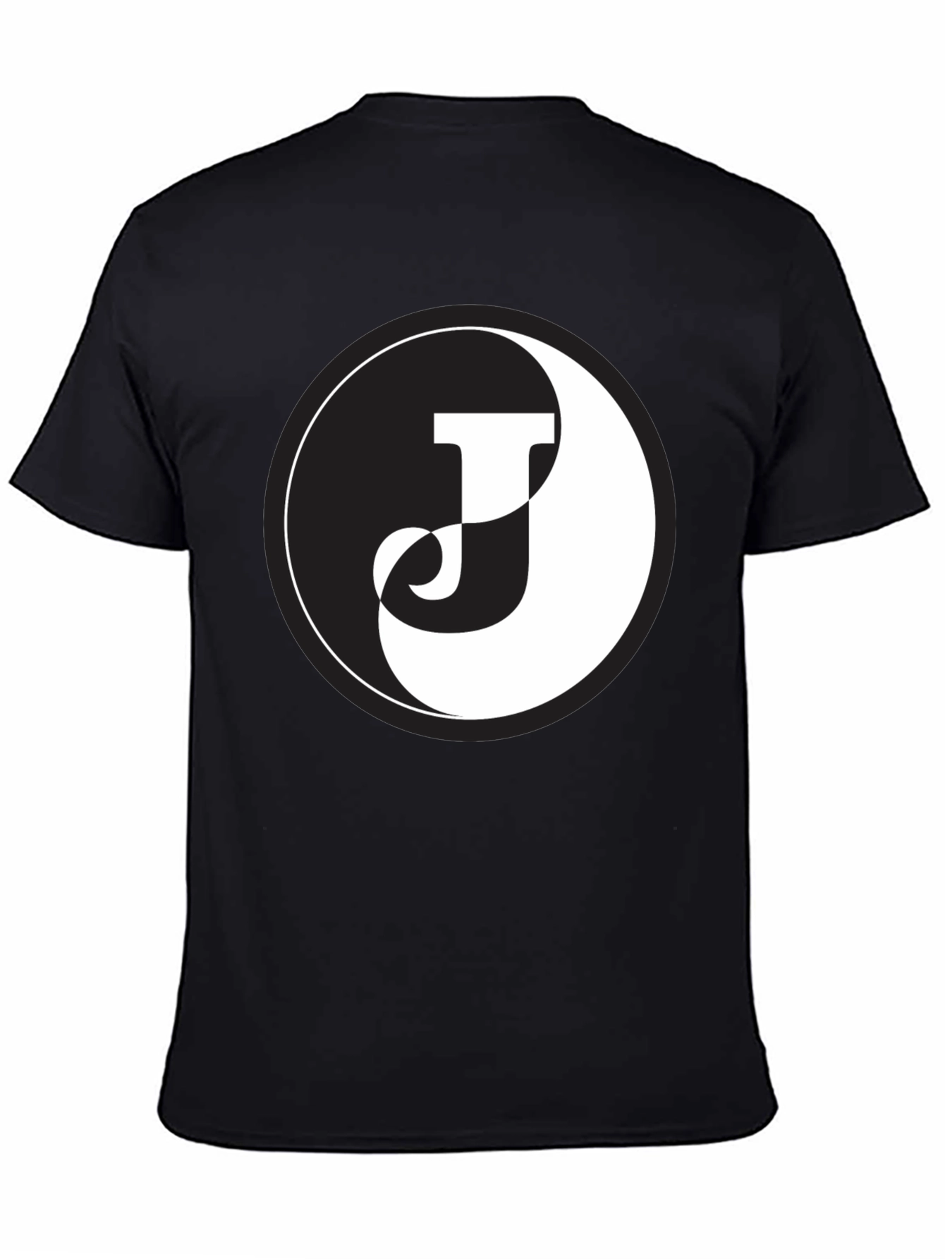 Yin Yang J Letter Black T-Shirt
