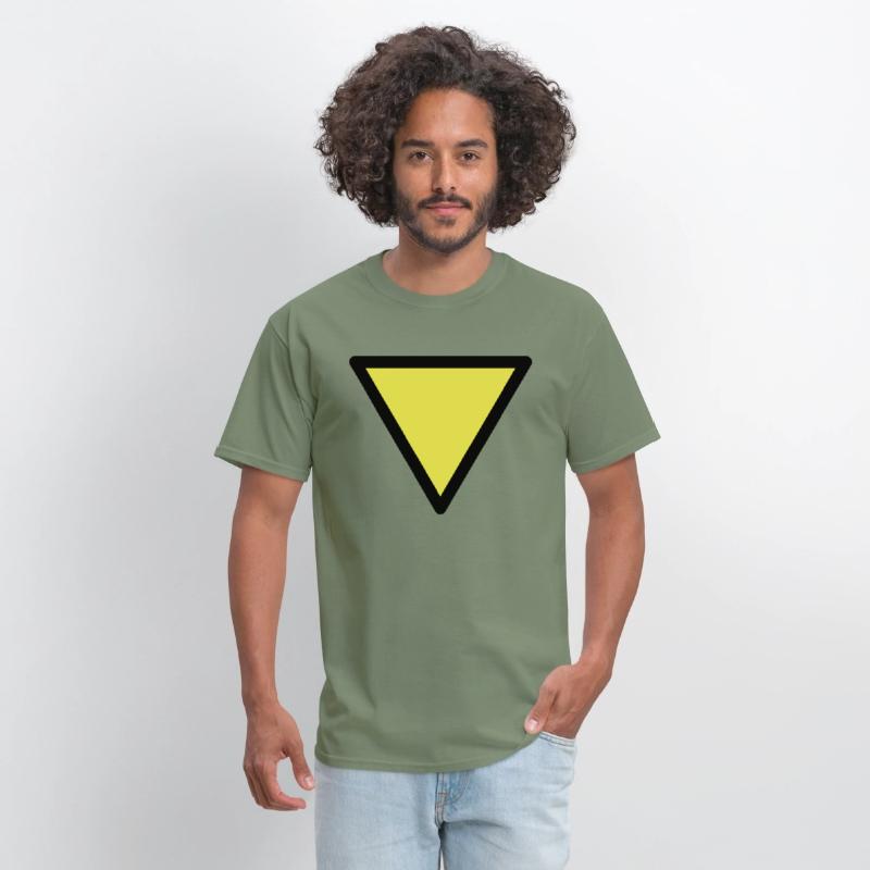 Yield warning sign rounded