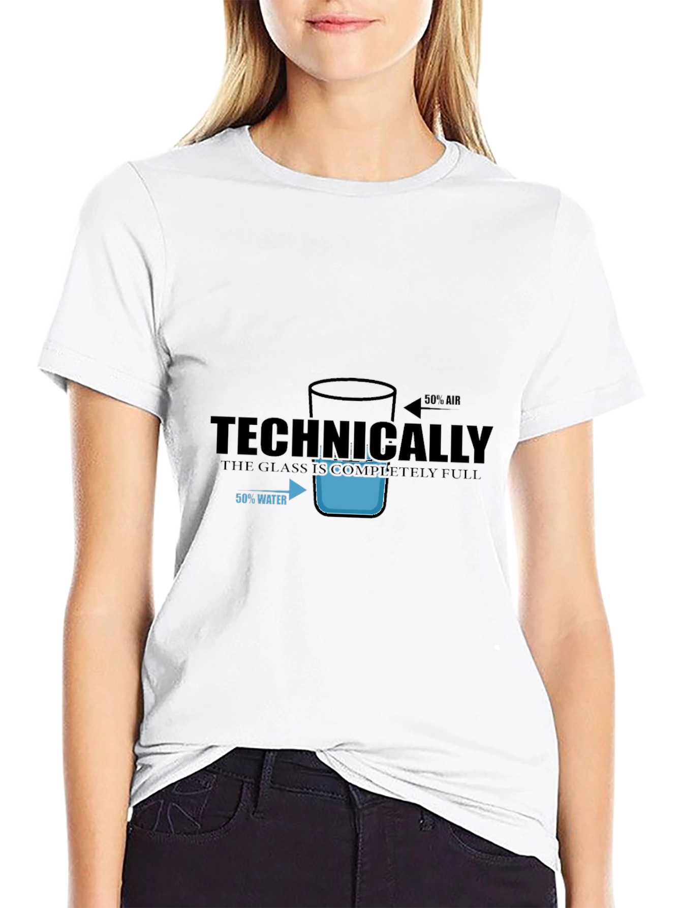 Technically Full Glass T-Shirt - Funny Science Tee