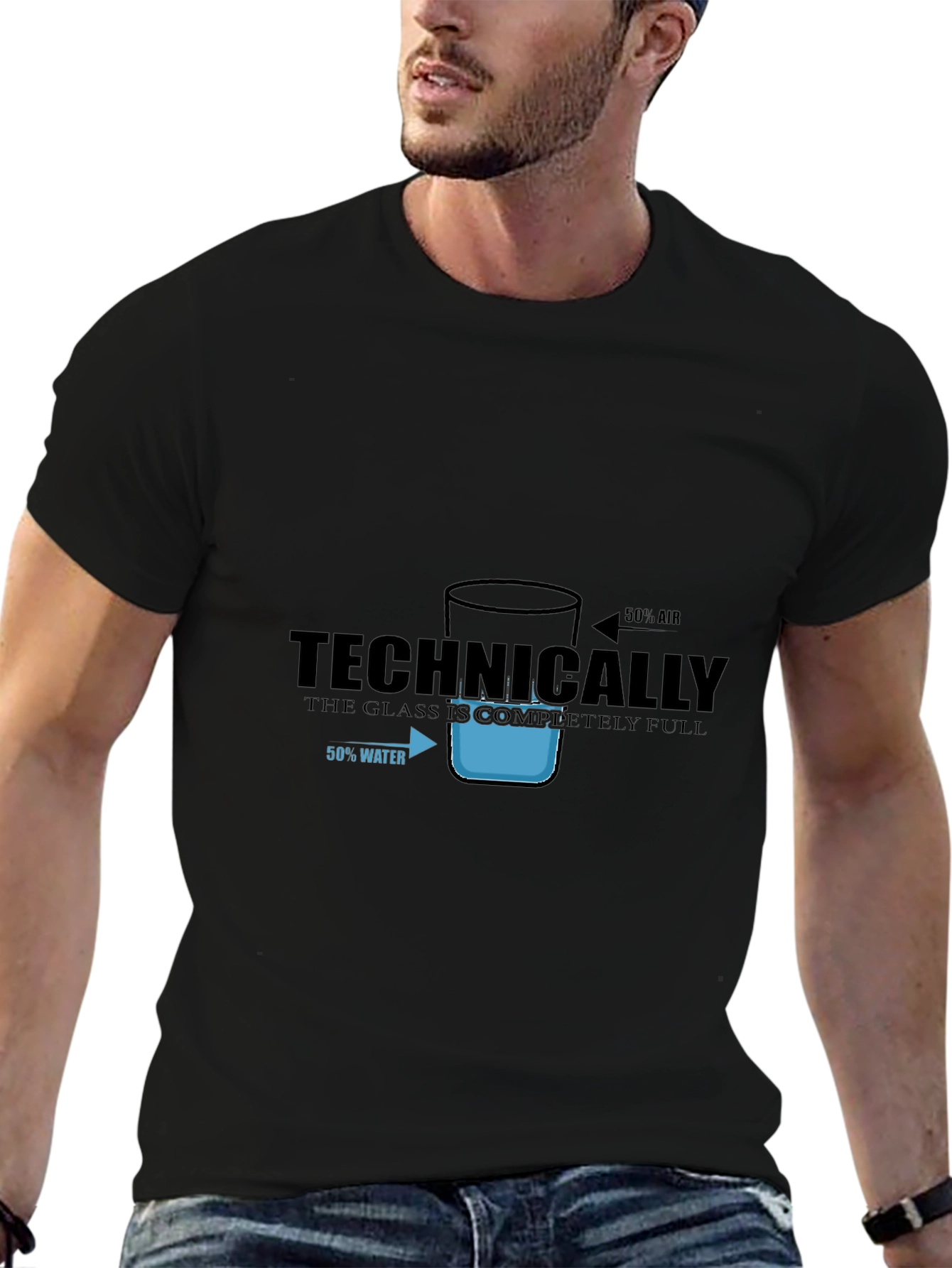 Technically Full Glass T-Shirt - Funny Science Tee