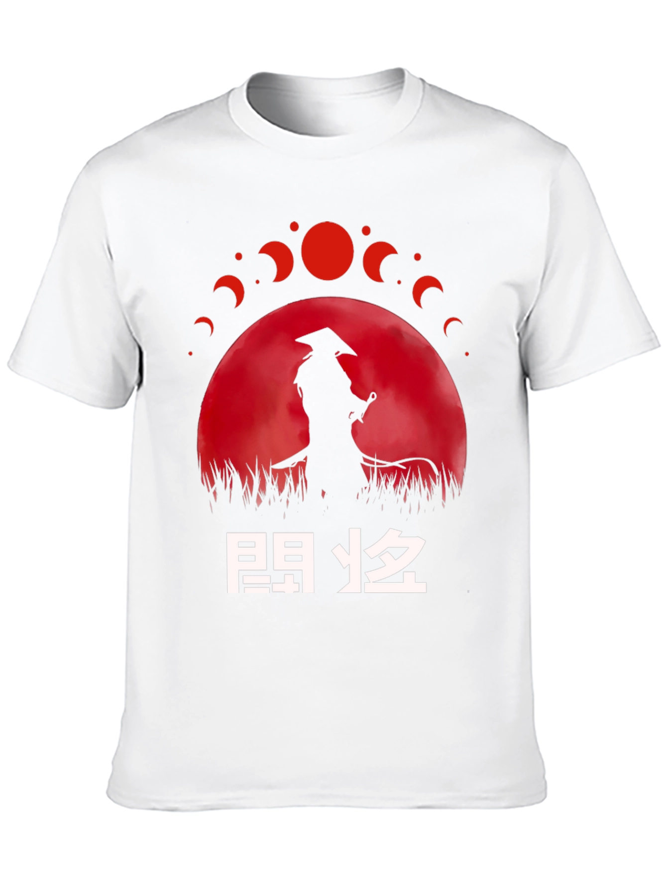 Samurai Moon Phase Graphic T-Shirt - Unique Design