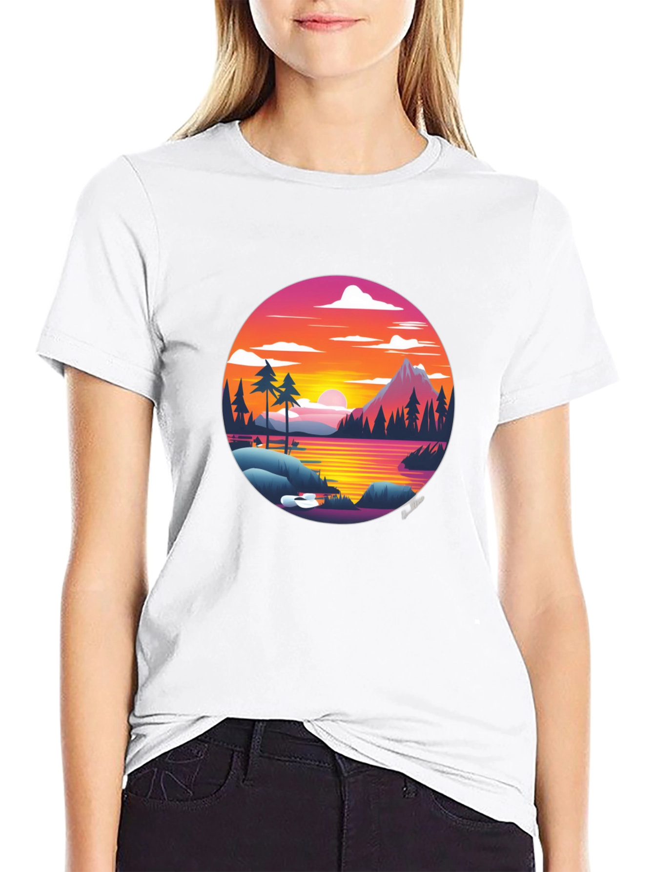 Retro Sunset Lake T-Shirt