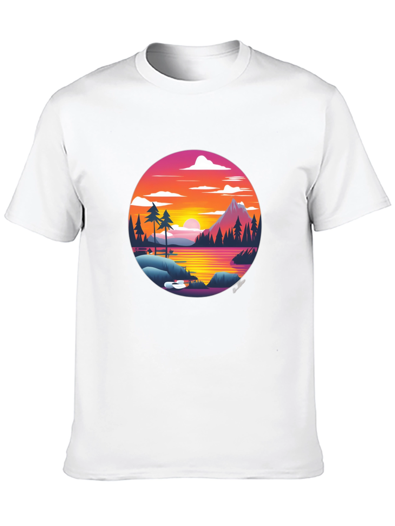 Retro Sunset Lake T-Shirt