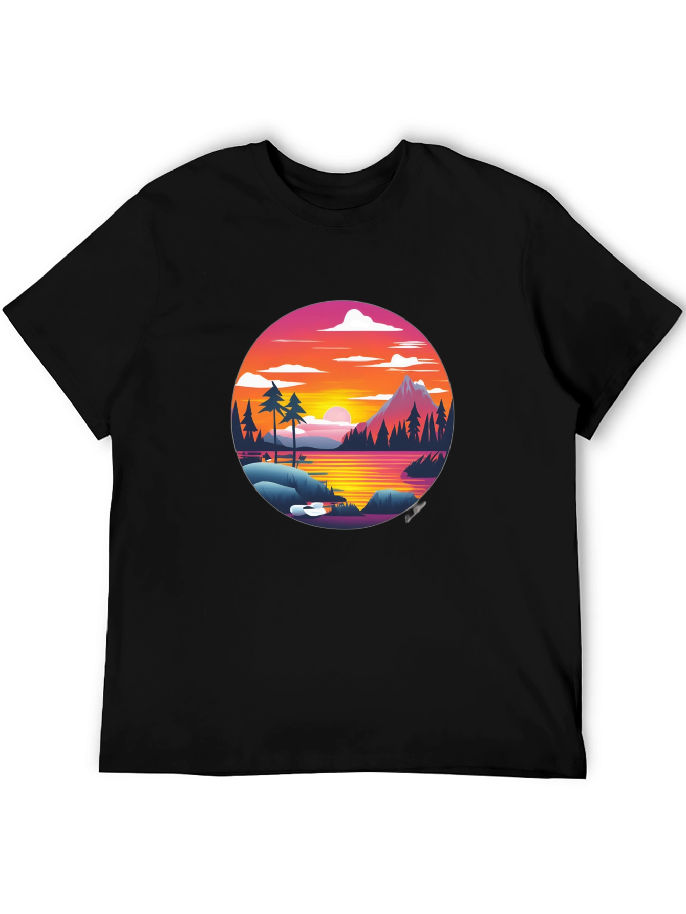 Retro Sunset Lake T-Shirt