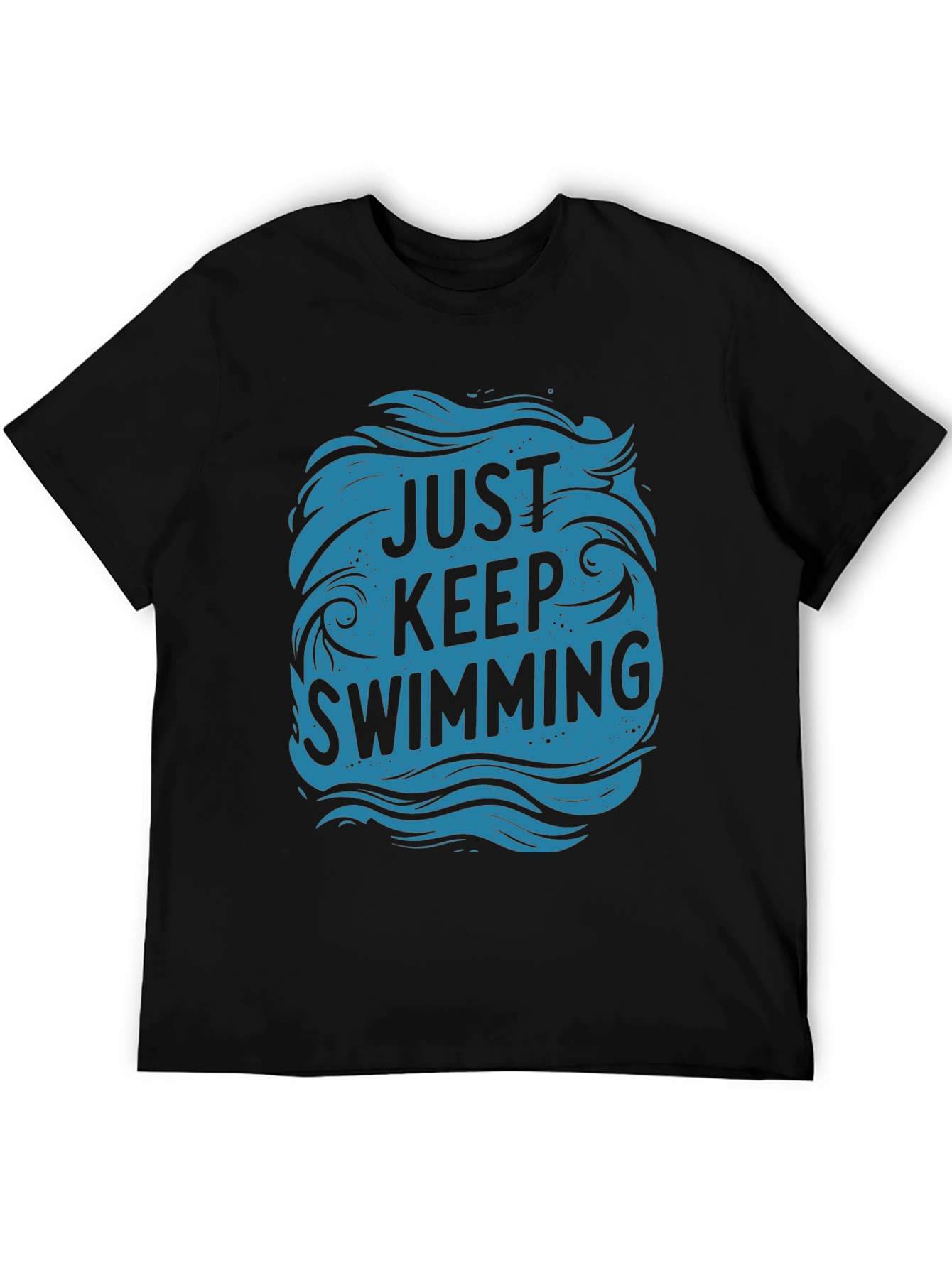 Just Keep Swimming Graphic Tee - Black