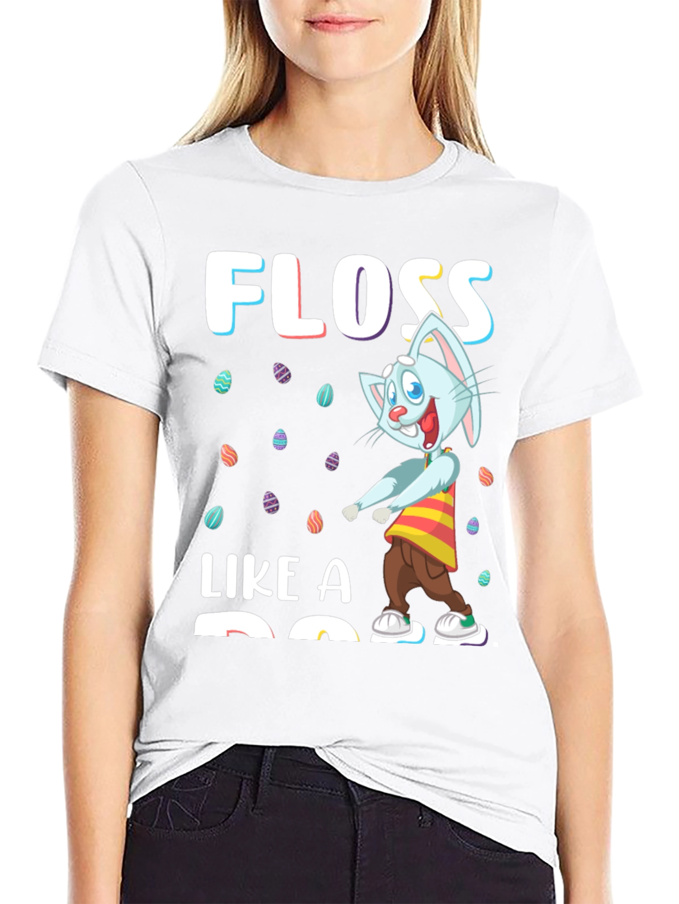 Easter Bunny Floss Like A Boss Black T-Shirt