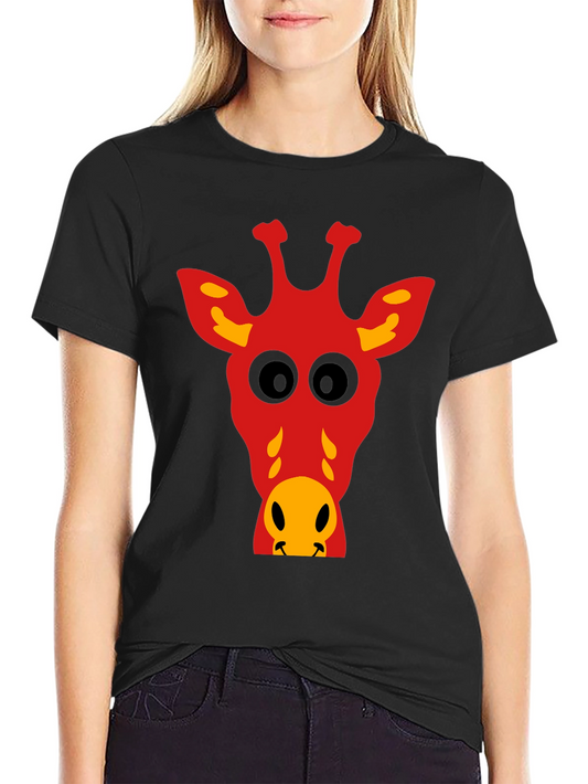 Giraffe Graphic Print Tee - Fun & Stylish Black T-Shirt