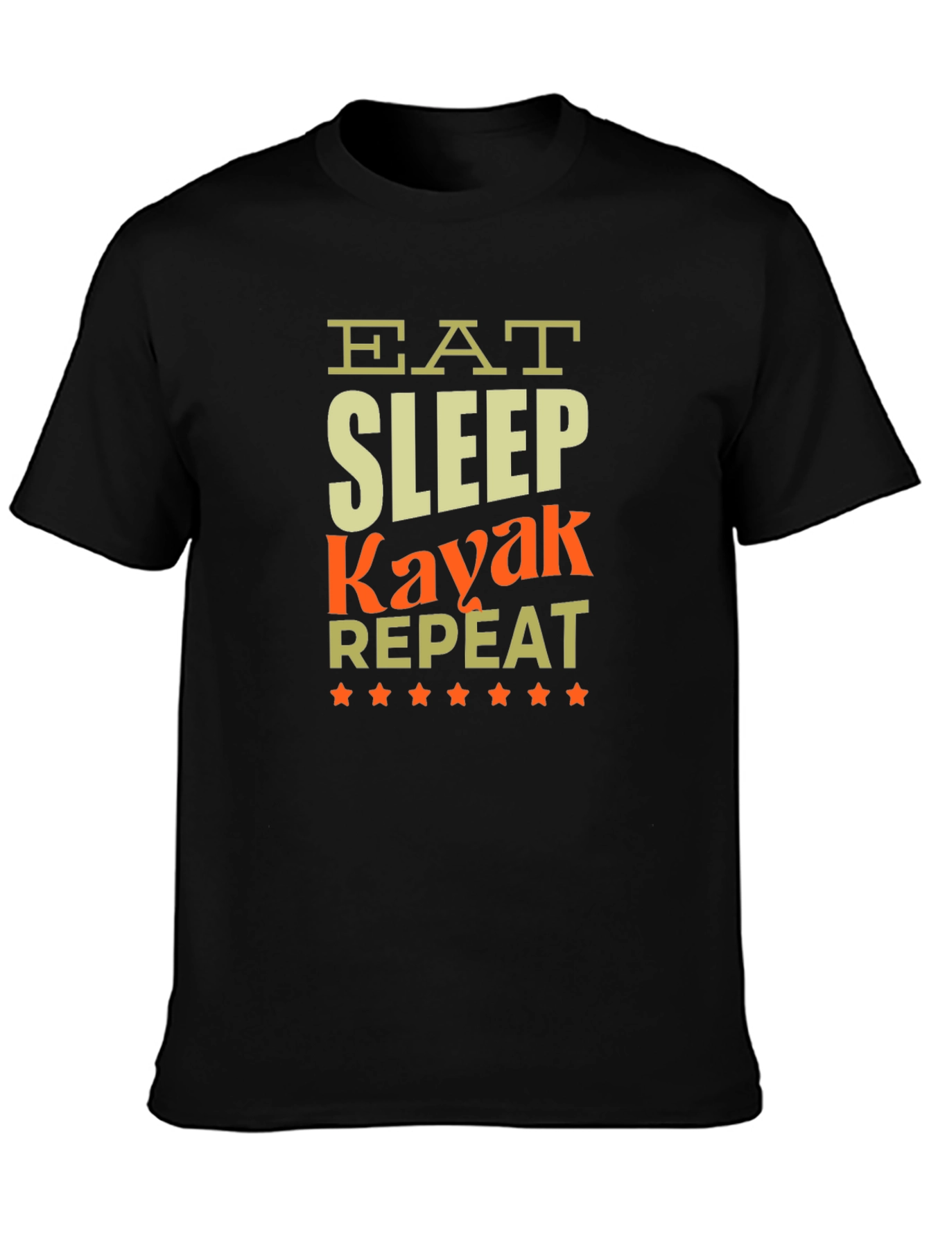 Eat Sleep Kayak Repeat Black T-Shirt